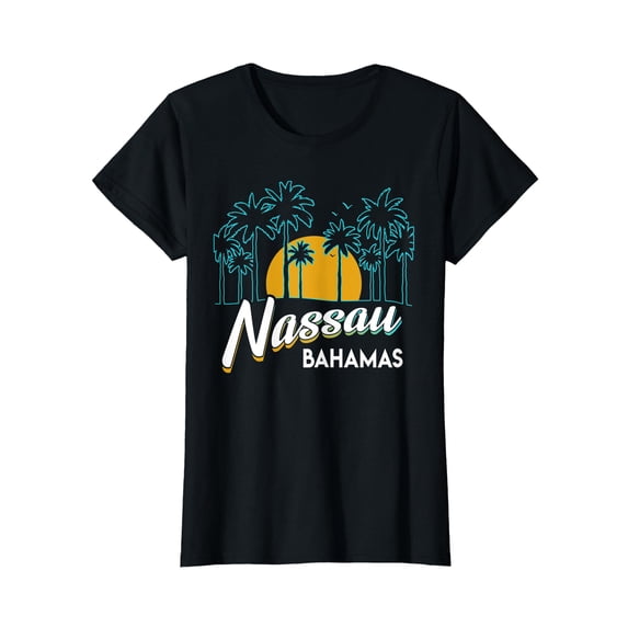 YISAN Nassau Bahamas Vintage Printed Sunset gift T-Shirt-XS
