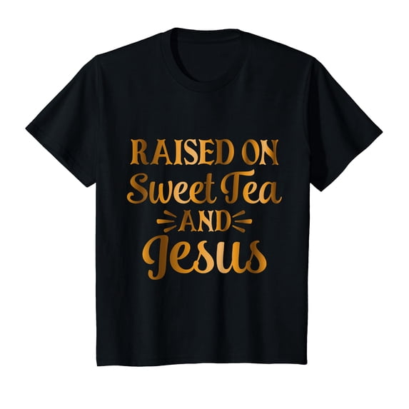 YISAN Raised on Sweet Tea and Jesus T-Shirt-4XL