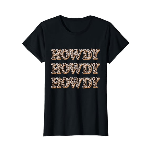 YISAN Vintage Leopard Howdy Rodeo Western Country Southern Texas T-Shirt-3XL