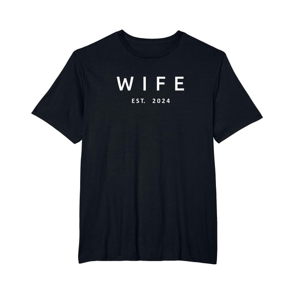 YISAN Wife Est. 2024 Matching Wedding Married Couple, Husband Wife T-Shirt-3XL