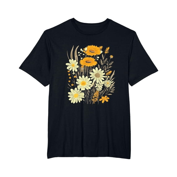 YISAN bouquet retro botanical T-Shirt-5XL