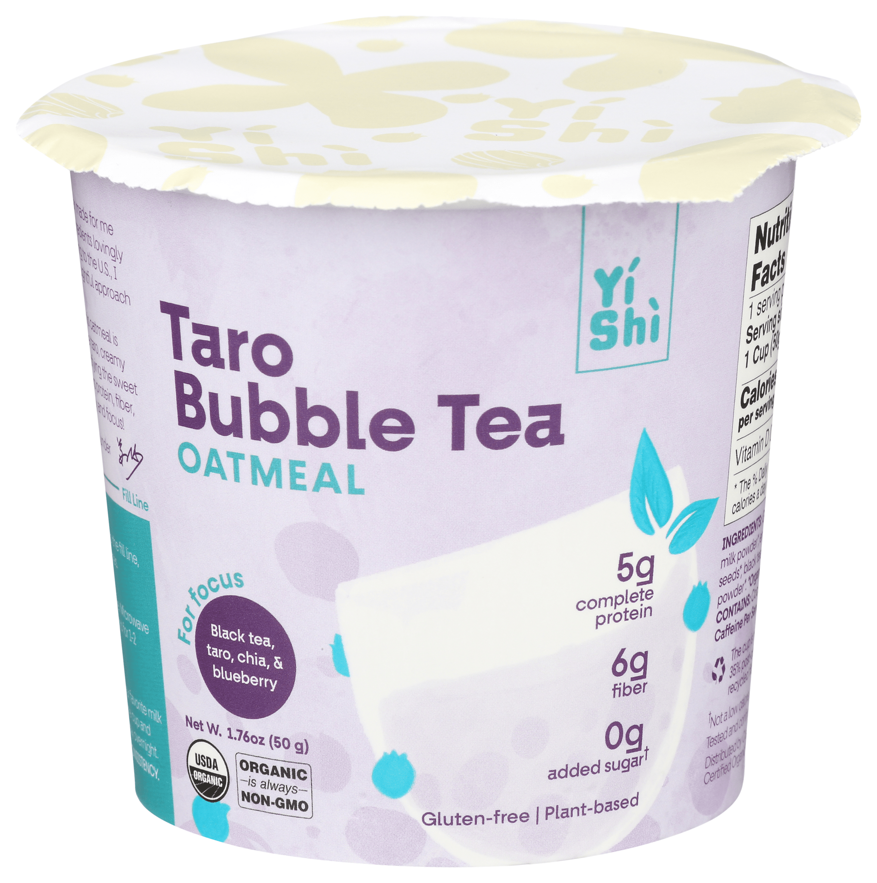 YISHI Taro Bubble Tea Instant Hot Oatmeal 1.76 oz