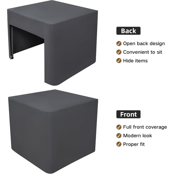 YISIGE-36X36 Inch Grey Square Fitted Tablecloth Open Back Fitted Table Cloth Washable Polyester Fitted Table Cover for 3 Foot Folding Table Display Trade Show Party Wedding Banquet Birthday