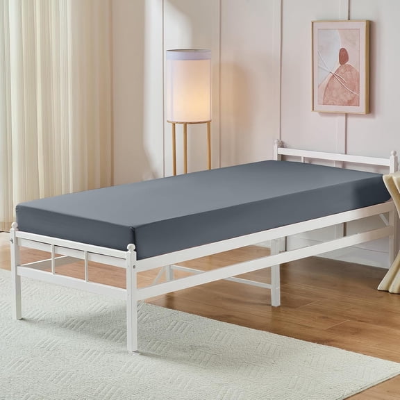YISIGE-Cot Fitted Sheet, 31 x 75 Inch Silver Grey Cot Sheets, Ultra Soft and Breathable Microfiber Bed Cover Snug Fit for Narrow Twin/RV Bunk/Camper Bunk/Guest Beds/Trifold Mattress