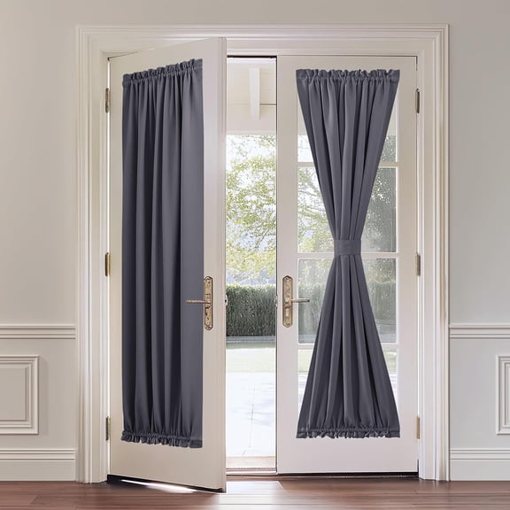 YISIGE-French Door Curtain Rod Adjustable 18"-32", Wrap Around Cafe Curtain Rod 1/2" Diameter, Screwed Sash Rods for Door Window, Silver, 2 Pack