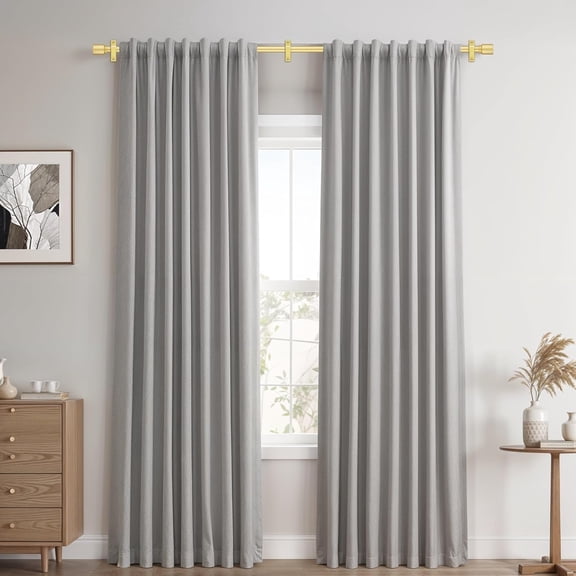 YISIGE-Gold Aluminium Curtain Rods for Windows,1 Inch Adjustable Curtain Rod 48 to 84 Inch,Heavy Duty Drapery Rods with Thicken Bracket,Modern Single Rod with Aluminium Finials