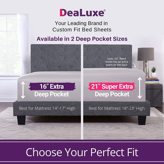YISIGE-King Fitted Sheet King Size Fitted Sheet Only Deep Pocket  Real 16 Fitted Bed Sheets Fit Perfectly 1418 Deep Mattress & Toppers  Lovely Feel  1 Piece