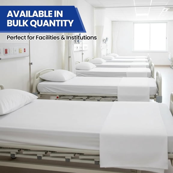 YISIGE-Linteum Textile White Draw Sheets 54x90 Inches 1 Pack  180 Thread Count Poly-Cotton Flat Sheets for Hospitals, Clinics, Nursing Homes, Hotels and Massage Tables