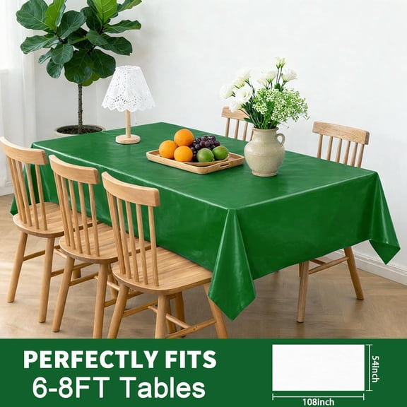 YISIGE-Plastic Tablecloths, 4-Pack, 54 x 108 in, Rectangular, Green - Disposable Party Table Covers for St. Patricks Day, Christmas, Spring Party