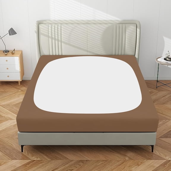 YISIGE-Stretchy Box Spring Cover Twin - Elastic Fitted Box Spring Wrap Around 4 Sides, Wrinkle & Fading Resistant Fits Twin Size Beds, Brown