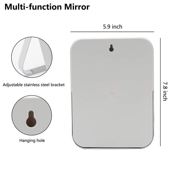 YISIGE-Table Desk Vanity Makeup Mirror,8-Inch Portable Folding Mirror with Metal Stand 90Adjustable Rotation Tavel Make Up Mirror Hanging Bathroom for Shower Shaving(Gray)