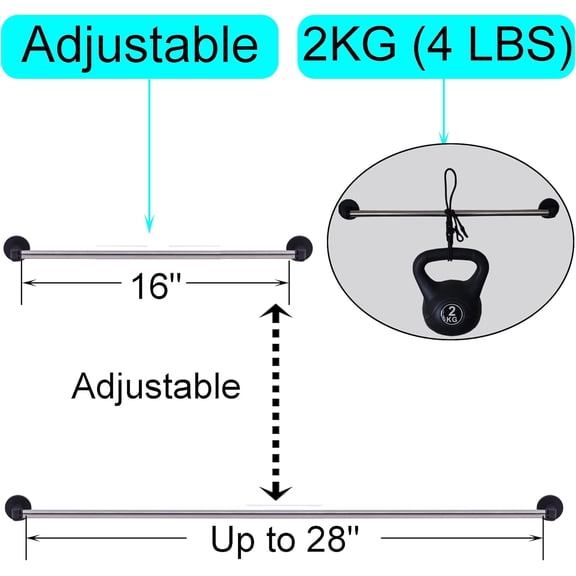 YISIGE-Type B 16"-28" Magnetic Curtain Rods for Metal Doors Magnetic Rod Extends for Iron and Steel Place, Magnetic Cafe Curtain Rod- W Magnets (Black-1)