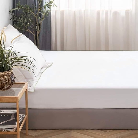 YISIGE-Zipper Fitted Sheet - 8 Inch Deep Pocket, Soft Brushed Microfiber Bottom Sheet, Wrinkle, Shrink & Fade Resistant, Hotel Quality, White, 42x80 Road Bunk