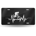 thumbnail image 1 of YISONG License Plate Mountain Biking Heartbeat Decorative Car Front License Plate Tag, Aluminum License Plate, 6 X 12 Inch (4 Holes), 1 of 4