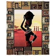 YISUEMI 50x60 inches Blanket Throw Comfort Warmth Soft Plush Throw for Couch African Tribe Aztec Egyptian Girl