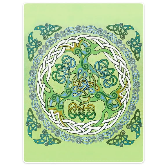 YISUEMI 50x60 inches Blanket Throw Comfort Warmth Soft Plush Throw for Couch Celtic Gift Symmetrical Pattern