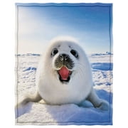 YISUEMI 50x60 inches Blanket Throw Comfort Warmth Soft Plush Throw for Couch Cute Little Sea Lion Seals