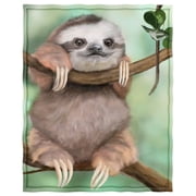 YISUEMI 50x60 inches Blanket Throw Comfort Warmth Soft Plush Throw for Couch Cute Sloth Animal