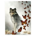 thumbnail image 1 of YISUEMI 50x60 inches Blanket Throw Comfort Warmth Soft Plush Throw for Couch Wolf Butterfly Powerful And Small, 1 of 4