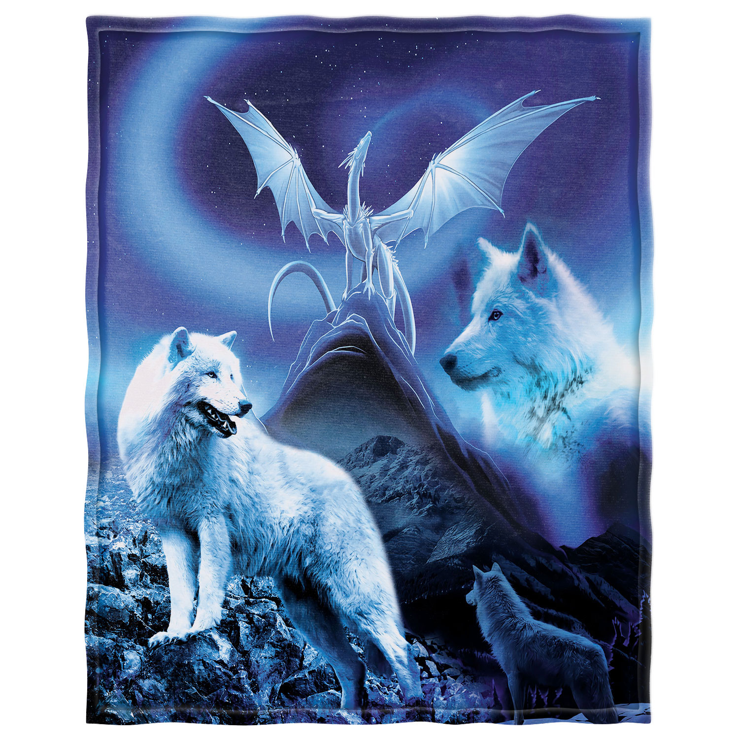 Wolf Night Throw Blanket main image 1