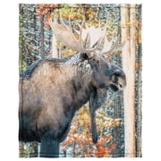 YISUEMI 50x60 inches Super Soft Plush Fleece Throw Blanket Camouflage Moose Elk Deer