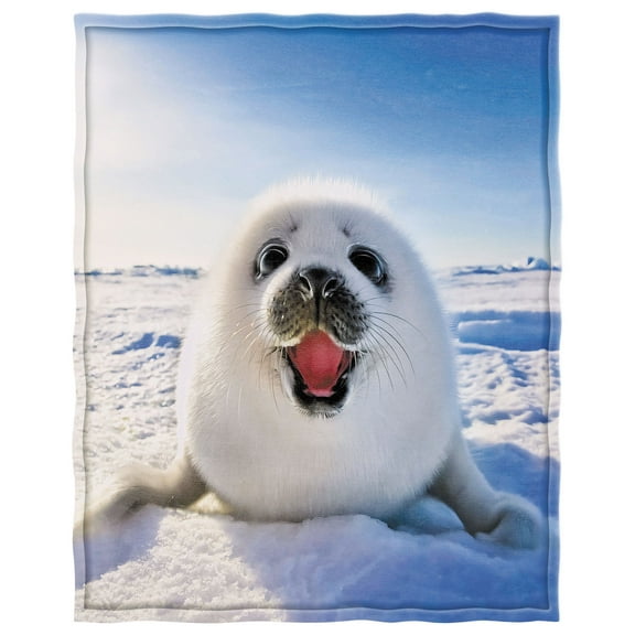 YISUEMI 60x80 inches Blanket Throw Comfort Warmth Soft Plush Throw for Couch Cute Little Sea Lion Seals