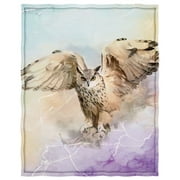 YISUEMI 60x80 inches Blanket Throw Comfort Warmth Soft Plush Throw for Couch Winged Owl Animal
