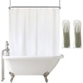 thumbnail image 1 of YISURE Plain White Clawfoot Tub Shower Curtain Liner 180x65 inch 360 PEVA Shower Curtain Short, 1 of 5