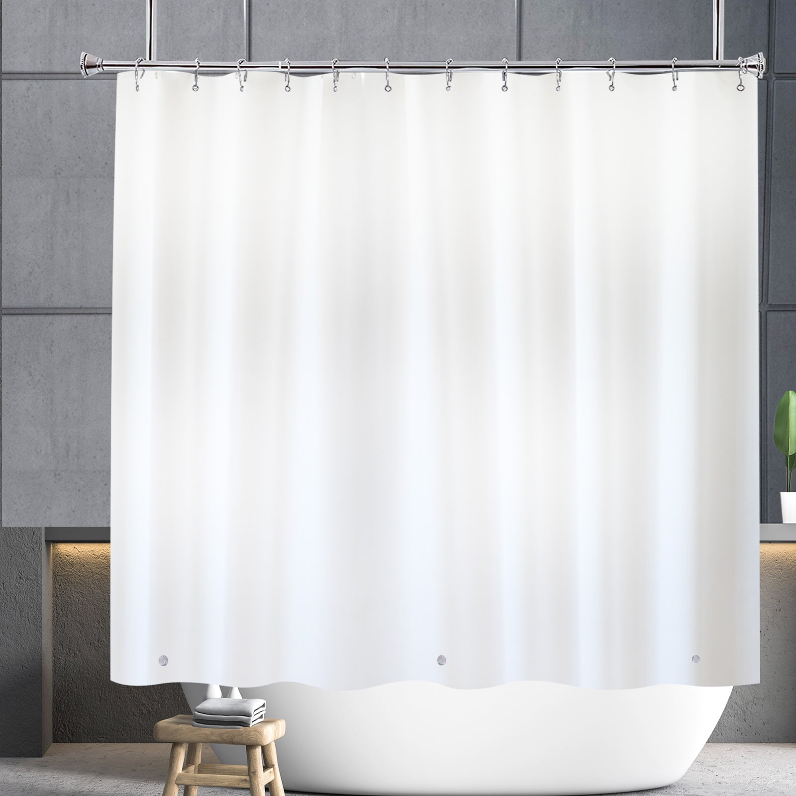 YISURE Shower Curtain Liner Short Length White PEVA Bathroom Small