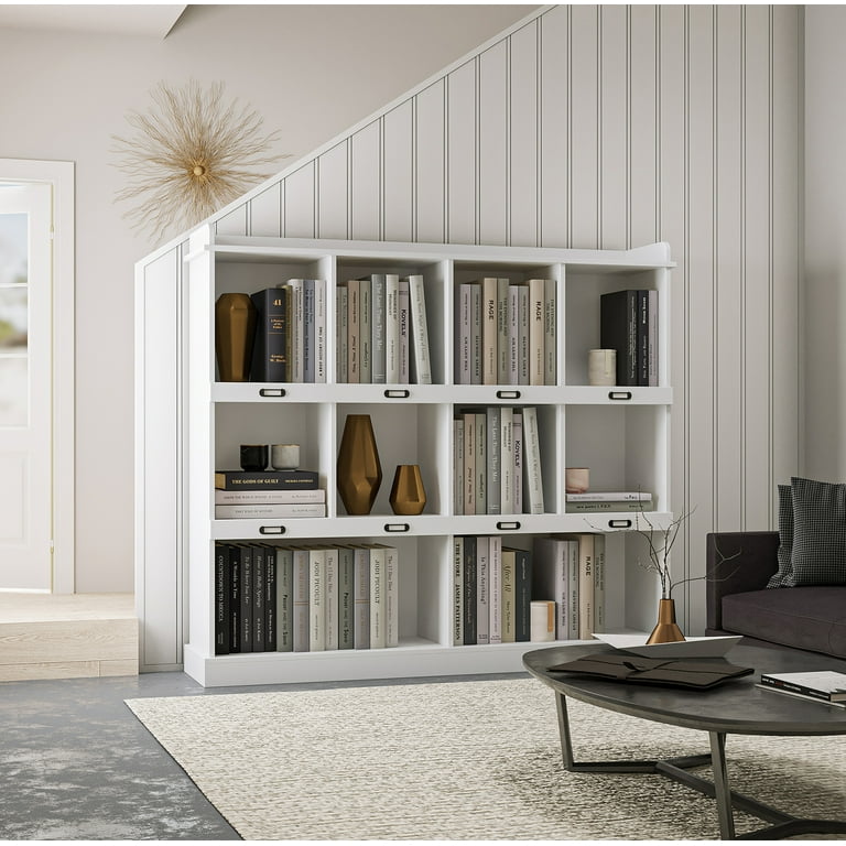 Mid century 2024 modern white bookcase
