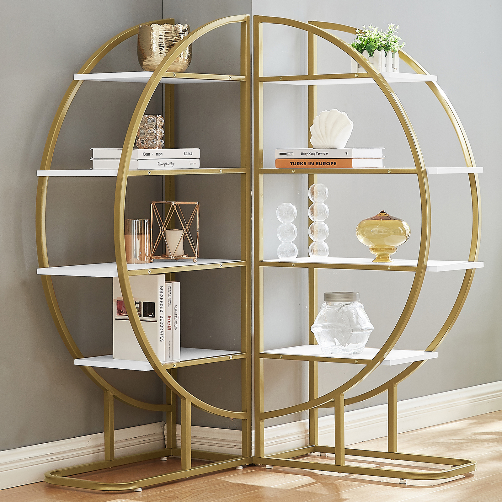 YISUYA Modern Display Bookcase, 4 Tiers Home Office Open Bookshelf