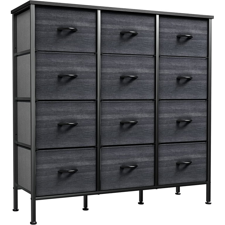 Fabric Dresser Tower with 5 Separate Drawers, Easy Pull Storage Cabinet  Closets with Wood Top, Organizer Unit for Bedroom, Hallway, Entryway,  Closets and Living Room 