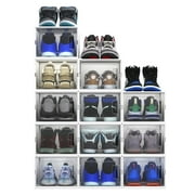 YITAHOME 12Pcs Shoe Storage Box Stackable Plastic Sneaker Multi-Cube Organizer Large High Heels