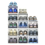 YITAHOME 12x Shoe Box Storage Organizer Clear Stackable Sneaker Medium Case Set