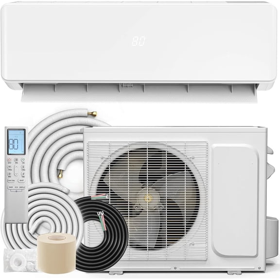 YITAHOME 20 SEER2 18000 BTU Mini Split Air Conditioner and Heat Pump, 230V Inverter AC, Cools & Heats Up to 1250 Sq. Ft., Pure Design, 3 Level Eco Mode, Complete Installation Kit, White