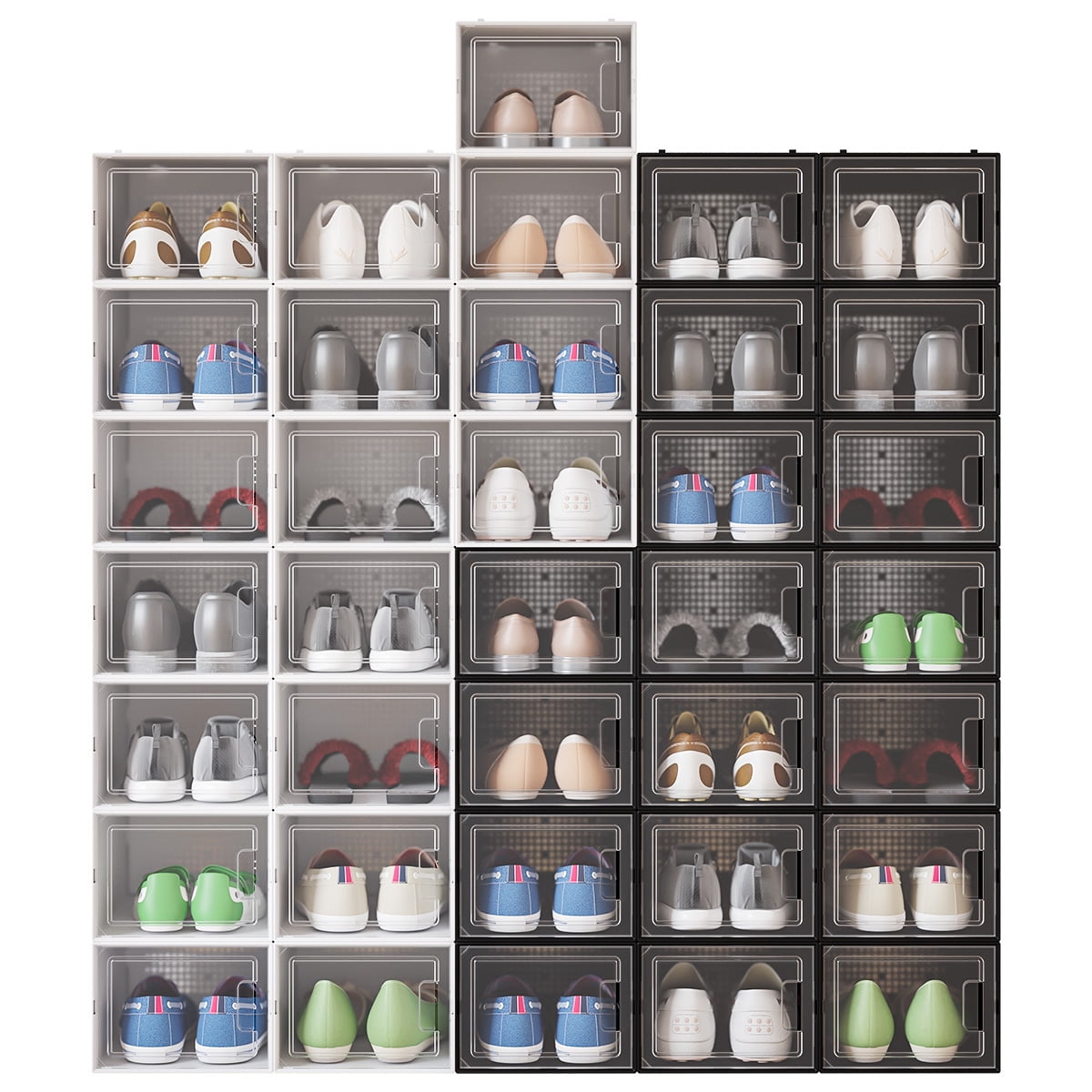 YITAHOME Shoe Box, Set of 18 PCS,6 Small Size 6 Medium Size and 6