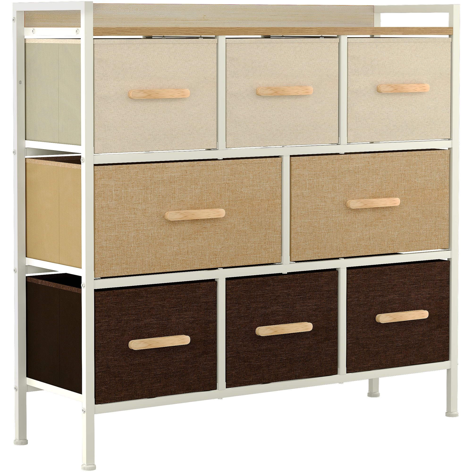 YITAHOME 8 Drawer Dresser - Furniture Storage Tower, Organizer Unit for Bedroom, Living Room, Hallway, Closets & Nursery - Sturdy Steel Frame, Wooden Top & Easy Pull Fabric Bins (Chocolate)
