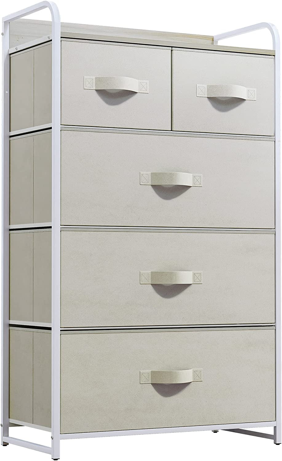 Gymax 23.5 in. W x 15.5 in. D x 38 in. H 4 Drawer Dresser Tall Wide Storage  Organizer Unit w/Wooden Top Fabric Bins GYM09672 - The Home Depot