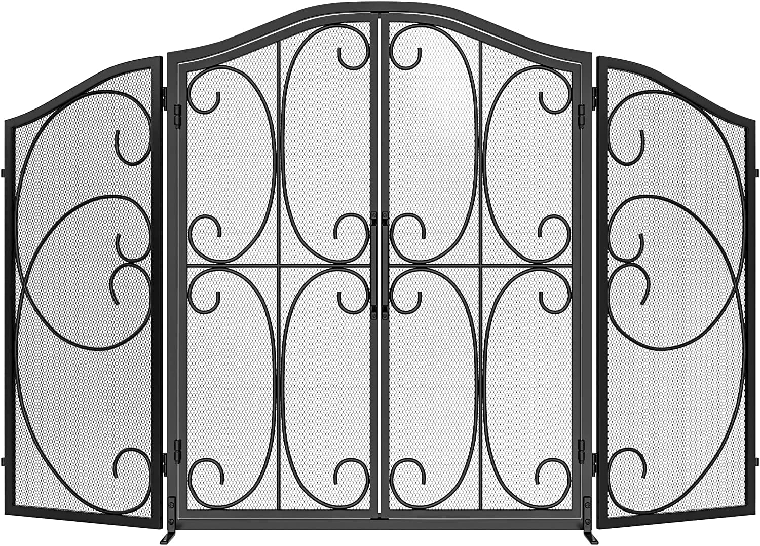 YITAHOME Folding Fireplace Screen with Doors, Large Flat Guard Outdoor