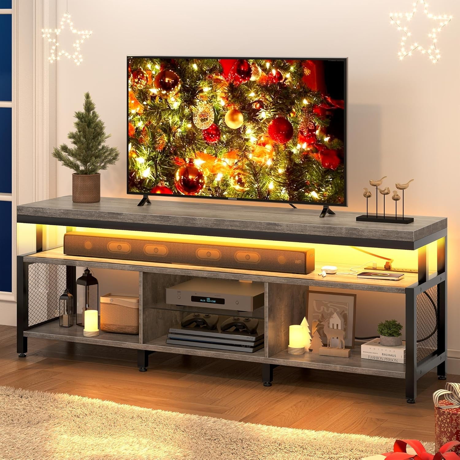 YITAHOME LED Television Stands w/Power Outlets for 70/65 inch, Modern ...