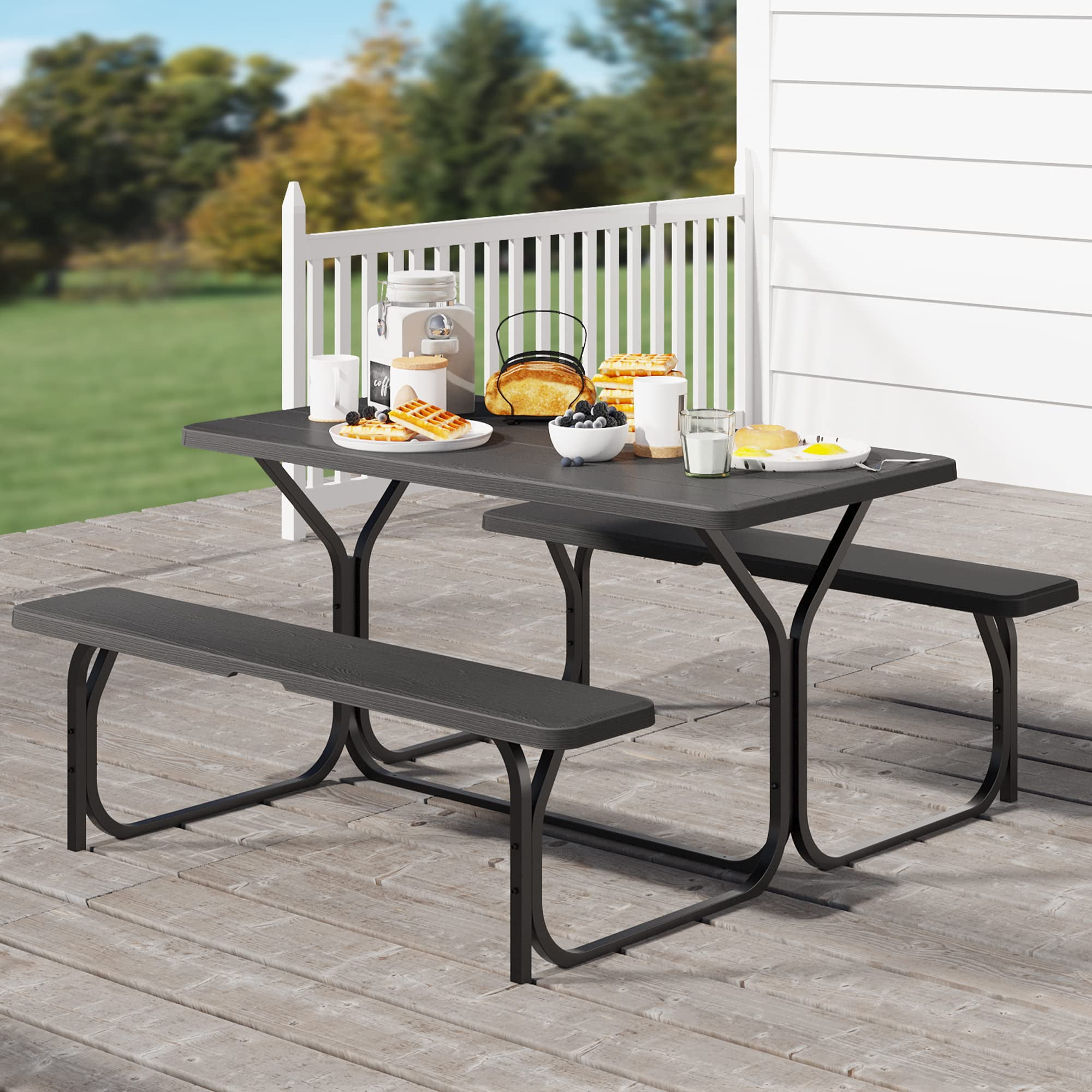 YITAHOME Picnic Table 6ft Heavy Duty Outdoor Picnic Table and
