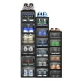 thumbnail image 1 of Dextrus Shoe Box Family Kit Clear Shoe Storage Organizers, Set of 18 PCS, 6 Small Size, 6 Medium Size, 6 X-Large Size Shoe Case Container Stackable Shoe Storage Box Drawer, Black, 1 of 8