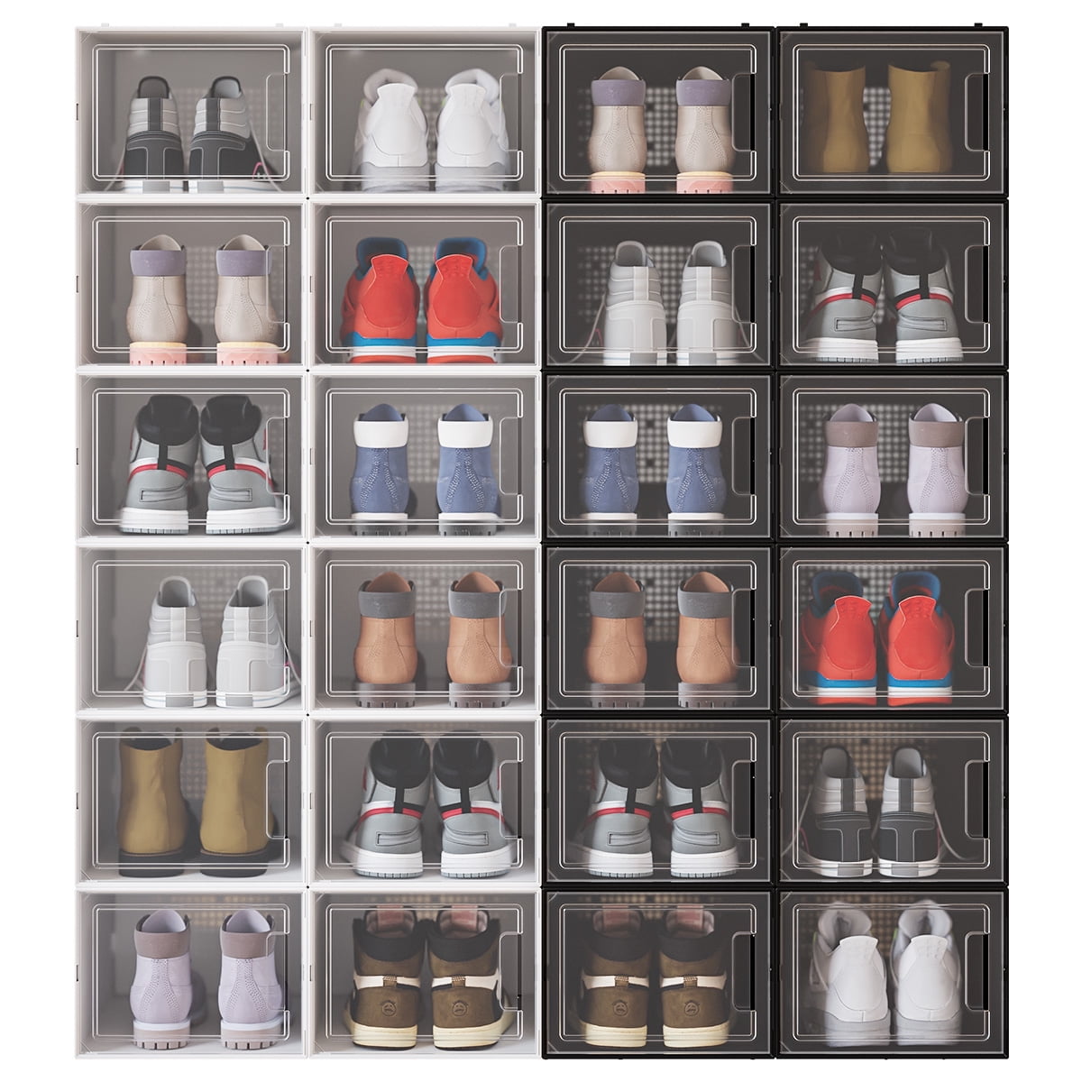24Pcs Clear Shoes Box Storage Case 24/12/6Pcs DIY Plastic Container  Organizer Home Organization
