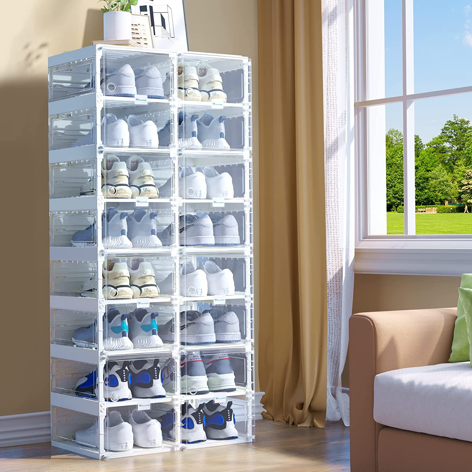 YITAHOME Shoe Storage Organizer, Installation-Free Shoe Box with