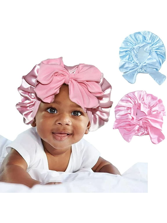 double layer Bonnet Adjustable Unisex Toddler Hat, Pink and Light Blue