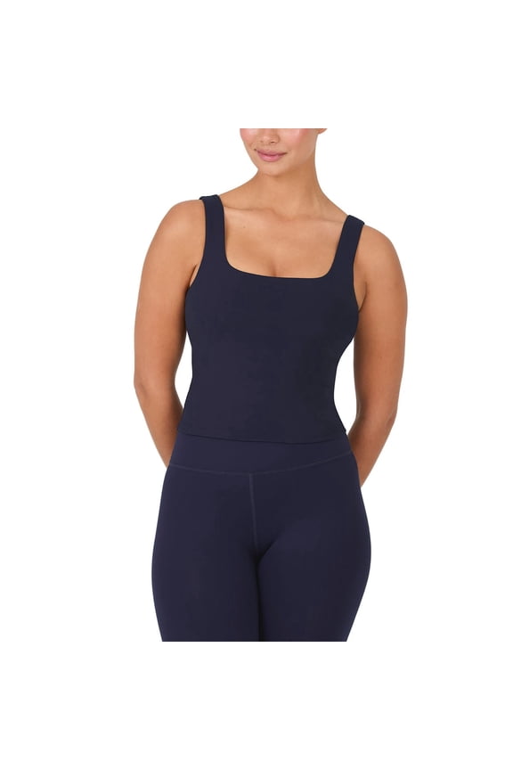 Active Square Neck Built-In Bra Tank Top for Women, Workout Sports Tank, Removable Cups, Yoga Gym