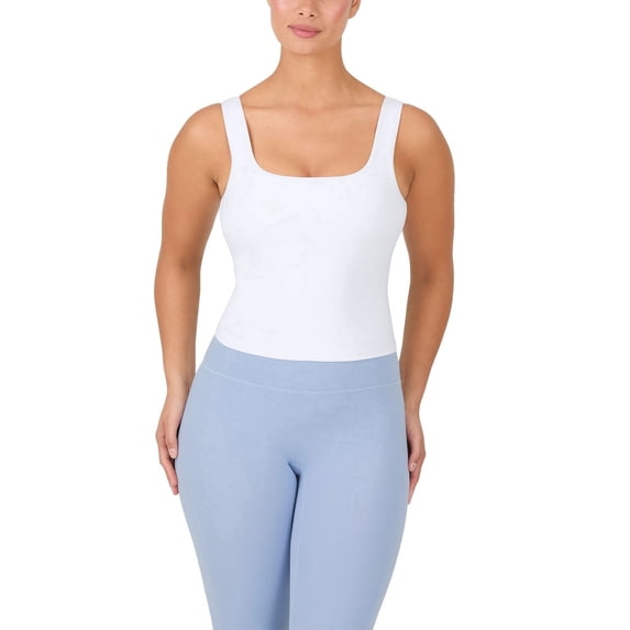 YITTY Active Square Neck Built-In Bra Tank Top for Women, Workout Sports Tank, Removable Cups, Yoga Gym