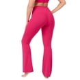 thumbnail image 1 of YITTY Active UltraLuxe Kick Flare High Waist Legging, Athleisure, 4-Way-Stretch, Raspberry Pink, Size XS-4X, 1 of 5