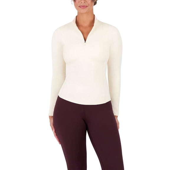 YITTY Active Women's Cold Weather Half-Zip Top, Warm White, M