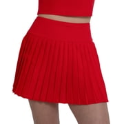 YITTY Active Womens Pleated Tennis Skirt with Built-in Short, Athleisure, 4-Way-Stretch, Heated Red, M